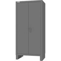 Armoire avec barre de suspension et portes encastr&eacute;es standards , Acier, 78" h x 36" la x 24" P, Gris Les Fournitures Industrielles Méga