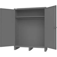 Armoire avec barre de suspension et portes encastr&eacute;es standards, Acier, 78" h x 60" la x 24" P, Gris Les Fournitures Industrielles Méga