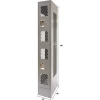 Casiers ventil&eacute;s, 2 niveaux, 12" x 18" x 78", Acier, Gris, D&eacute;mont&eacute;, Perfor&eacute; Les Fournitures Industrielles Méga