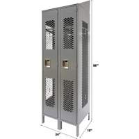 Casiers ventil&eacute;s, Bloc de 2, 24" x 18" x 88", Acier, Gris, D&eacute;mont&eacute;, Perfor&eacute; Les Fournitures Industrielles Méga