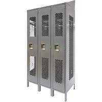 Casiers ventil&eacute;s, Bloc de 3, 36" x 18" x 88", Acier, Gris, D&eacute;mont&eacute;, Perfor&eacute; Les Fournitures Industrielles Méga