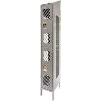 Casiers ventil&eacute;s, 2 niveaux, 12" x 18" x 88", Acier, Gris, D&eacute;mont&eacute;, Perfor&eacute; Les Fournitures Industrielles Méga
