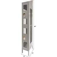 Casiers ventil&eacute;s, 2 niveaux, 12" x 18" x 88", Acier, Gris, D&eacute;mont&eacute;, Perfor&eacute; Les Fournitures Industrielles Méga