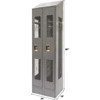 Casiers ventil&eacute;s, Bloc de 2, 24" x 18" x 88", Acier, Gris, D&eacute;mont&eacute;, Perfor&eacute; Les Fournitures Industrielles Méga