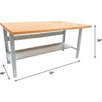Industrial Modular Workbench, 1000 lbs. Cap., 72" W x 48" D Les Fournitures Industrielles Méga
