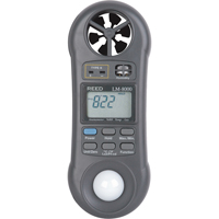 Thermo-an&eacute;mom&egrave;tre avec certificat de calibration, Sans enregistrement des donn&eacute;es, Gamme de v&eacute;locit&eacute; d'air de 0,2 - 30,0 m/sec Les Fournitures Industrielles Méga
