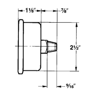 Manom&egrave;tres,  2-1/2", 30" Hg-0" Vac, Fixation inf&eacute;rieure, Analogique rempli de liquide Les Fournitures Industrielles Méga