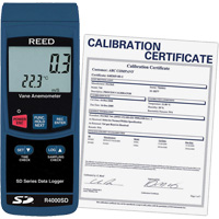 Thermo-an&eacute;mom&egrave;tre avec certificat de calibration, Enregistrement des donn&eacute;es, Gamme de v&eacute;locit&eacute; d'air de 0,4 - 30 m/sec Les Fournitures Industrielles Méga