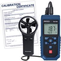 Thermo-an&eacute;mom&egrave;tre &agrave; aube R4100 avec volume d'air et certificat d'&eacute;talonnage, Enregistrement des donn&eacute;es, Gamme de v&eacute;locit&eacute; d'air de 0,4 - 30 m/sec Les Fournitures Industrielles Méga