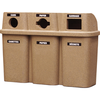Recycling Containers Bullseye, Curbside, Plastic, 3 x 22 US Gal. Les Fournitures Industrielles Méga