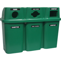 Recycling Containers Bullseye, Curbside, Plastic, 3 x 22 US Gal. Les Fournitures Industrielles Méga