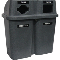 Recycling Containers Bullseye, Curbside, Plastic, 2 x 22 US gal. Les Fournitures Industrielles Méga