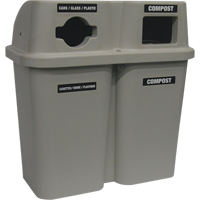 Recycling Containers Bullseye, Curbside, Plastic, 2 x 22 US gal. Les Fournitures Industrielles Méga