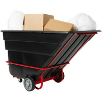 Tilt Truck, Black Recycled Plastic, 1/2 cu.yd., 1400 lbs. Load Capacity Les Fournitures Industrielles Méga