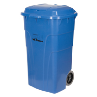 Roll Out Recycling Bin, Curbside, Polyethylene, 65 US gal. Les Fournitures Industrielles Méga