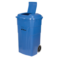Roll Out Recycling Bin, Curbside, Polyethylene, 65 US gal. Les Fournitures Industrielles Méga