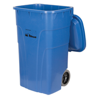 Roll Out Recycling Bin, Curbside, Polyethylene, 65 US gal. Les Fournitures Industrielles Méga