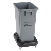 Socle roulant pour contenant &agrave; d&eacute;chets & &agrave; recyclage, Polypropyl&egrave;ne, Noir, Convient aux contenants  Les Fournitures Industrielles Méga