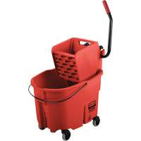 WaveBrake&reg; Mop Bucket & Wringer Combo Pack, Side Press, 8.75 US Gal.(35 Quart), Red Les Fournitures Industrielles Méga