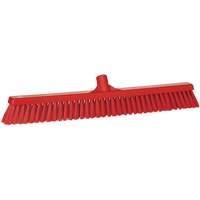 Combo Bristle Push Broom, Coarse/Fine Bristles, 24-1/2", Polyester, Red Les Fournitures Industrielles Méga