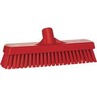 Deck & Wall Scrub Brush, Stiff Bristles, 12", Polyester, Red Les Fournitures Industrielles Méga