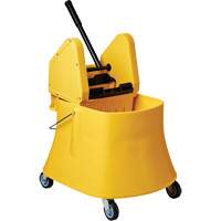 Ensemble de seau pour vadrouille et essoreuse Champ, Pression vers le bas, 7,5 gal. US (30 pintes), Jaune Les Fournitures Industrielles Méga