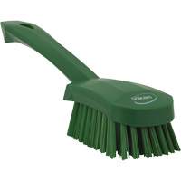 Brosse &agrave; r&eacute;curer avec manche court, Soies Ferme, Longueur de 10", Vert Les Fournitures Industrielles Méga