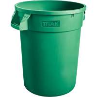 Green Titan Heavy-Duty Garbage Container, Plastic, 20 US gal. Les Fournitures Industrielles Méga