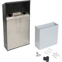 Smoking Receptacle, Wall-Mount, Stainless Steel, 1 Litre Capacity, 11-4/5" Height Les Fournitures Industrielles Méga