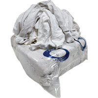 Wiping Rags, Cotton/Fleece, White, 25 lbs. Les Fournitures Industrielles Méga