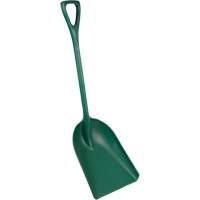 One-Piece Metal Detectable Shovel, 13-3/4" x 17" Blade, 42-1/2" Length, Plastic, Green Les Fournitures Industrielles Méga