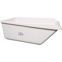 Angled Dump Tub with Drain, Plastic, White Les Fournitures Industrielles Méga