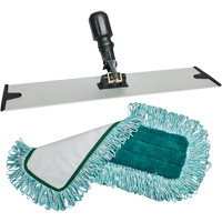 Tampon pour vadrouille &agrave; &eacute;pousseter et support, Style Boucles et crochets, Polyester, 18" lo x 5-3/4" la Les Fournitures Industrielles Méga