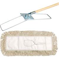 Syst&egrave;me de vadrouille &agrave; &eacute;pousseter Break-Ezy, Style &agrave; attacher, Coton, 36" lo x 5" la Les Fournitures Industrielles Méga