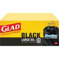 Sacs &agrave; ordures 90 L, R&eacute;gulier, 30" la x 33" lo, Noir Les Fournitures Industrielles Méga
