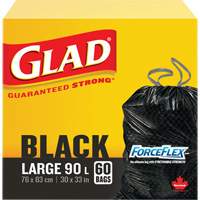 Sacs &agrave; ordures 90 L, R&eacute;gulier, 30" la x 33" lo, Noir Les Fournitures Industrielles Méga