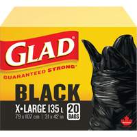 Sacs &agrave; ordures 135 L, R&eacute;gulier, 31" la x 42" lo, Noir Les Fournitures Industrielles Méga