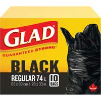 Sacs &agrave; ordures 74 L, R&eacute;gulier, 26" la x 33" lo, Noir Les Fournitures Industrielles Méga