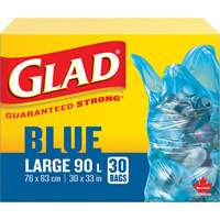 Sacs de recyclage 45 L, R&eacute;gulier, 30" la x 33" lo, Bleu Les Fournitures Industrielles Méga