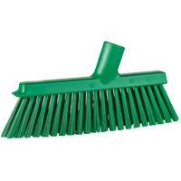 Dustpan Broom with Angled Thread, Medium Bristles, 10", Polyester, Green Les Fournitures Industrielles Méga