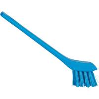 Brosse avec rebord grattoir, Soies Ferme, Longueur de 6", Bleu Les Fournitures Industrielles Méga