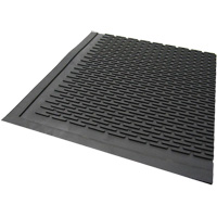 Tapis dext&eacute;rieur, Caoutchouc, Grattoir Type, Motif Plein, 3' x 5', Noir Les Fournitures Industrielles Méga