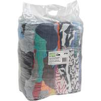 Chiffons fabriqu&eacute;s &agrave; partir de mat&eacute;riaux recycl&eacute;s, Coton, M&eacute;lange de couleurs, 25 lb Les Fournitures Industrielles Méga