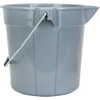 Round Bucket with Pouring Spout, 2.64 US Gal. (10.57 qt.) Capacity, Grey Les Fournitures Industrielles Méga