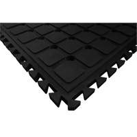Tuile lat&eacute;rale modulaire drainant Hog Heaven , Ondul&eacute;, 1-1/2' x 1-4/5' x 3/4", Noir, Nitrile Les Fournitures Industrielles Méga