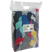 Chiffons fabriqu&eacute;s &agrave; partir de mat&eacute;riaux recycl&eacute;s, Coton, M&eacute;lange de couleurs, 10 lb Les Fournitures Industrielles Méga