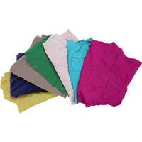 Chiffons fabriqu&eacute;s &agrave; partir de mat&eacute;riaux recycl&eacute;s, Coton, M&eacute;lange de couleurs, 10 lb Les Fournitures Industrielles Méga