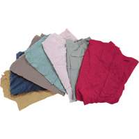 Chiffons fabriqu&eacute;s &agrave; partir de mat&eacute;riaux recycl&eacute;s, Molleton, M&eacute;lange de couleurs, 10 lb Les Fournitures Industrielles Méga