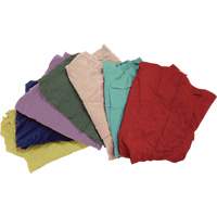 Chiffons fabriqu&eacute;s &agrave; partir de mat&eacute;riaux recycl&eacute;s, Molleton, M&eacute;lange de couleurs, 25 lb Les Fournitures Industrielles Méga