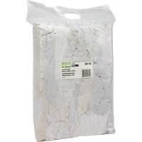 Chiffons fabriqu&eacute;s &agrave; partir de mat&eacute;riaux recycl&eacute;s, Coton, Blanc, 10 lb Les Fournitures Industrielles Méga